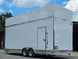 8'5'' x 24' White Concession Trailer w/ 36" Roof Marquee Back left angle picture 