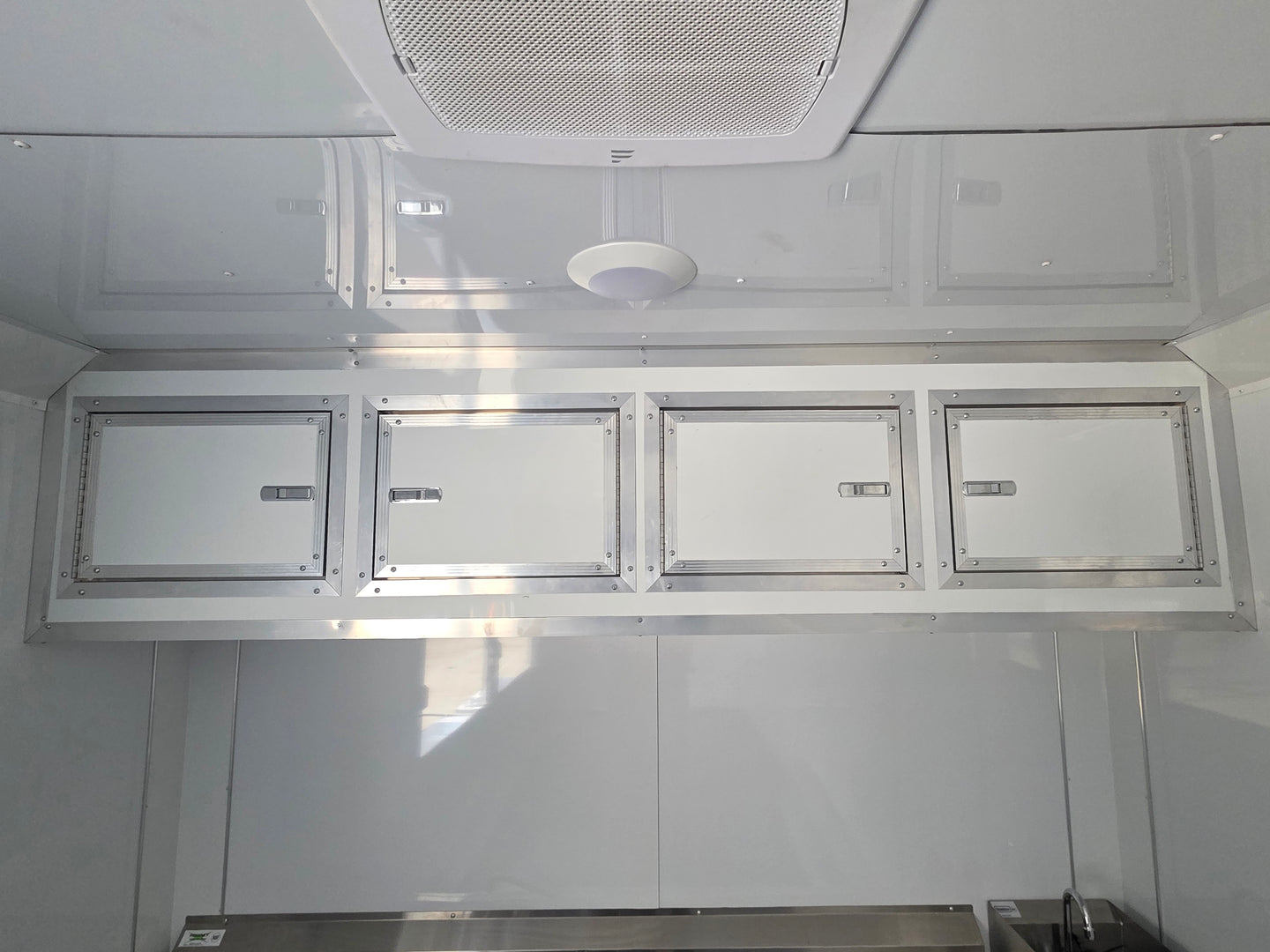 8'5'' x 24' White Concession Trailer w/ 36" Roof Marquee Cabinet picture 