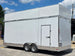 8'5'' x 24' White Concession Trailer w/ 36" Roof Marquee Closed back left angle picture 