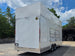 8'5'' x 24' White Concession Trailer w/ 36" Roof Marquee Closed back right angle picture 