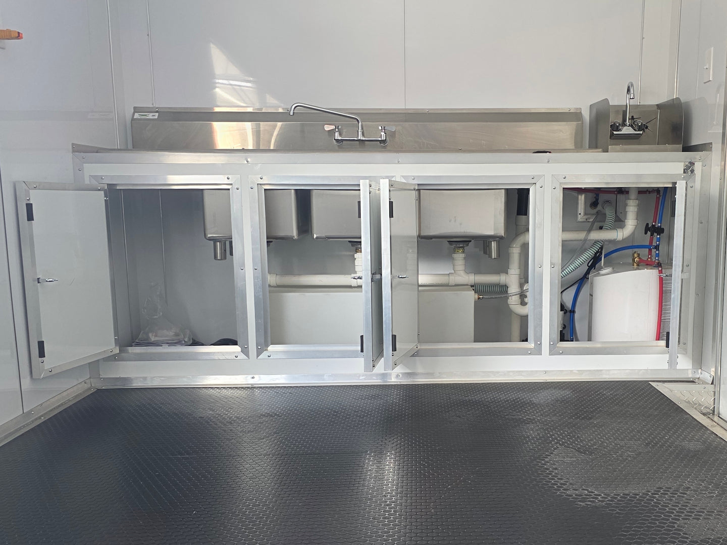 8'5'' x 24' White Concession Trailer w/ 36" Roof Marquee Open sink package picture 