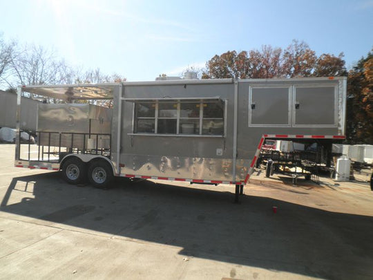 8.5'x29' Silver Gooseneck Concession Trailer