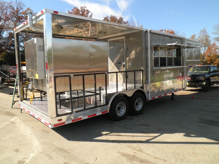 8.5'x29' Silver Gooseneck Concession Trailer