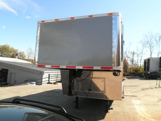 8.5'x29' Silver Gooseneck Concession Trailer