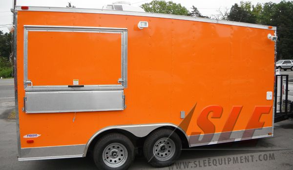 Concession Trailer 8.5'x16' Orange - Event BBQ Catering Vending