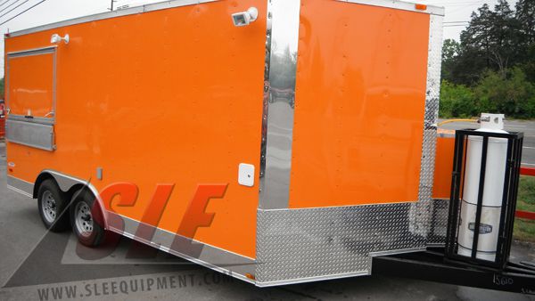 Concession Trailer 8.5'x16' Orange - Event BBQ Catering Vending