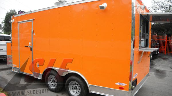 Concession Trailer 8.5'x16' Orange - Event BBQ Catering Vending