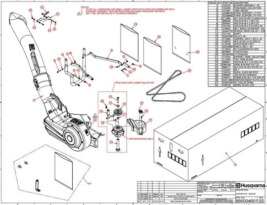 Husqvarna Blower Kit / Assmebly For 50" Ram 966004601 - SLE Equipment - 1
