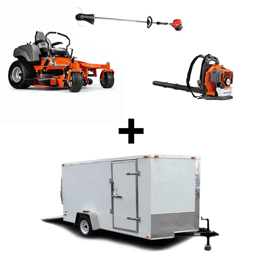 Husqvarna MZ48 48" Zero Turn Lawn Mower 23HP KAW Handheld Enclosed Package Deal - SLE Equipment - 1