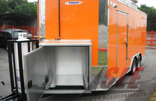 Concession Trailer 8.5'x16' Orange - Event BBQ Catering Vending