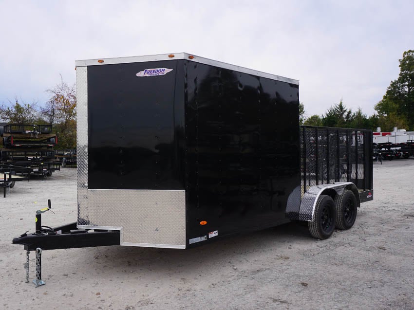 Enclosed Utility Hybrid Trailer 7'x18' with Side Ramp