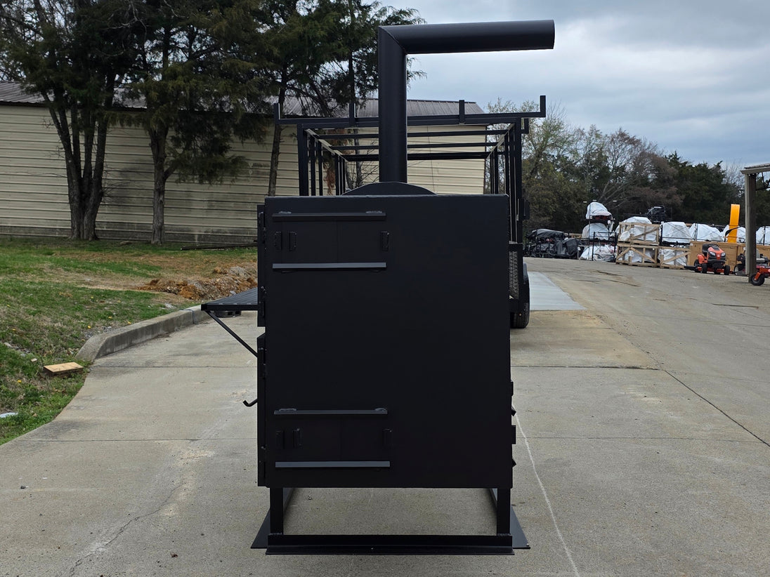 BBQ Smoker 250 Gallon Reverse Flow Patio BBQ Cooker Right side picture 