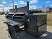 BBQ Smoker 300 Gallon Pull Behind Trailer 2 Door 1/2 Smoker 1/2 Charcoal Grill back left open door view picture 