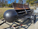 BBQ Smoker 300 Gallon Pull Behind Trailer 2 Door 1/2 Smoker 1/2 Charcoal Grill front right open door view picture 