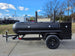 BBQ Smoker 300 Gallon Pull Behind Trailer 2 Door 1/2 Smoker 1/2 Charcoal Grill left side view picture 