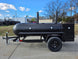 BBQ Smoker 300 Gallon Pull Behind Trailer 2 Door 1/2 Smoker 1/2 Charcoal Grill left side view picture 