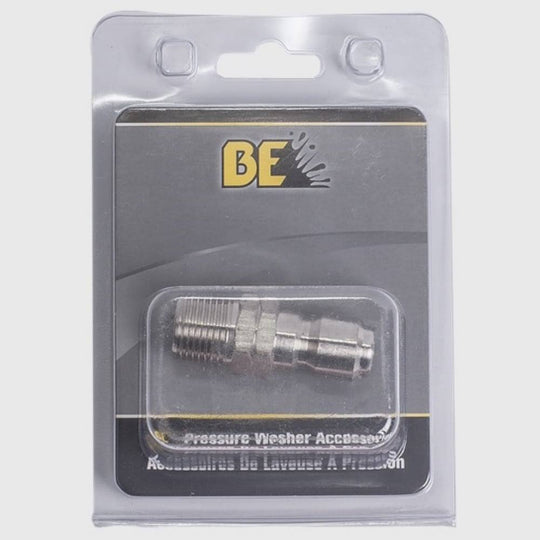 BE 85.300.105SBEP | 3/8" Stainless Steel Quick-Connect Male Plug x 3/8" MNPT