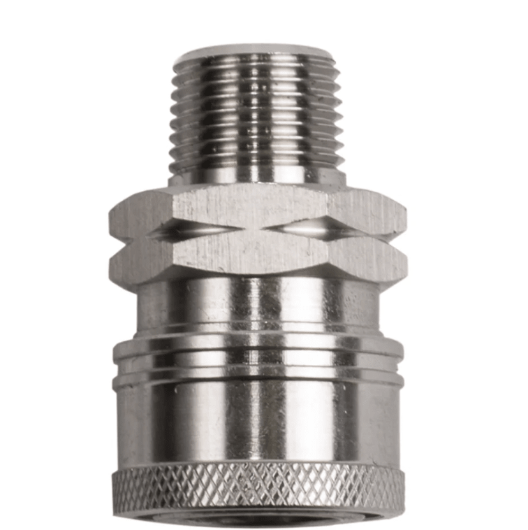 BE 85.300.108SBEP | 3/8" Stainless Steel Quick-Connect Coupler x 3/8" MNPT