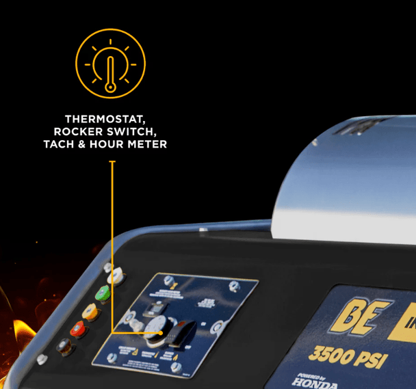 BE 96012V Hot Water Pressure Washer - 3500 PSI, 3.5 GPM, Honda GX390 Engine