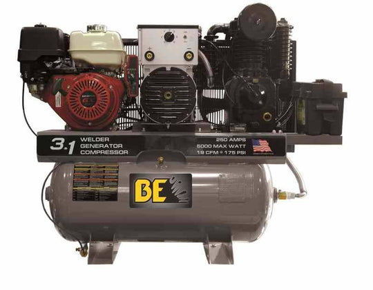 BE AC1330HB3000W 30-Gallon Truck-Mount Air Compressor & 3000W Generator - Honda GX390