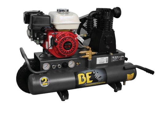 BE AC658HB 8-Gallon Wheelbarrow Air Compressor - Honda GX200 Gasoline Engine
