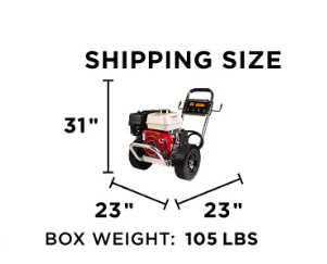 BE B3165HACS Gas Pressure Washer 3100 PSI 3.1 GPM Honda GX200 Engine - Cold Water