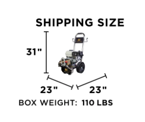 BE B3165HSGS Gas Pressure Washer 3100 PSI 3.1 GPM Honda GX200 Engine - Cold Water 