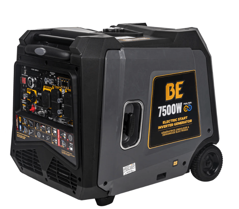 BE BE7500ID Inverter Generator - 7500 Max Watts, 6000 Running Watts, PowerEase Engine