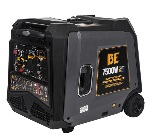 BE BE7500ID Inverter Generator - 7500 Max Watts, 6000 Running Watts, PowerEase Engine