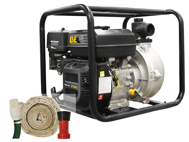 BE HPFK-2070R 2" Firefighting Pump Kit - 126 GPM, Powerease 225 Engine, with Hoses & Nozzle