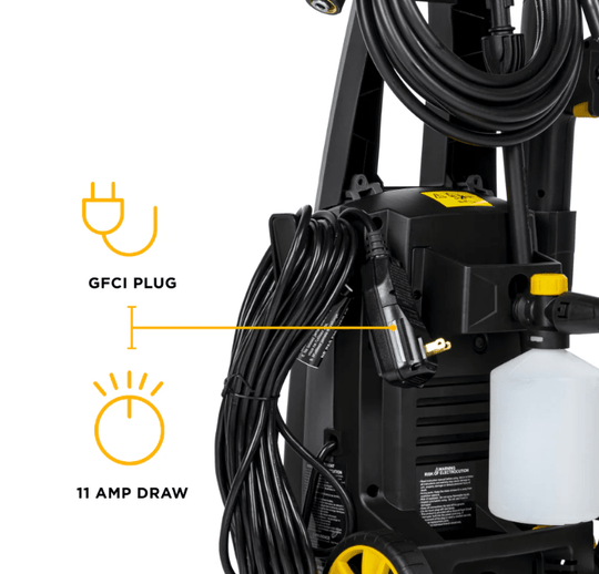 BE P1715EN Gas Pressure Washer 1700 PSI 1.7 GPM 1.2 HP Electric Cold Water