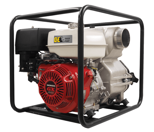 BE TP-4013HM 4" Trash Pump - 580 GPM, Honda GX390 Engine, Handles 1" Solids