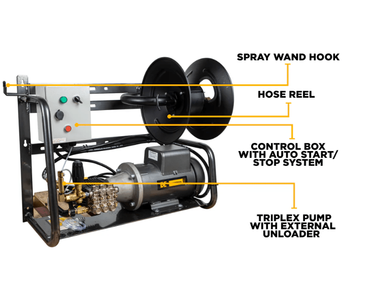 BE X-2050FW1GENHT Electric Pressure Washer 2000 PSI 5.0 GPM 5.0 HP General Pump Wall Mount
