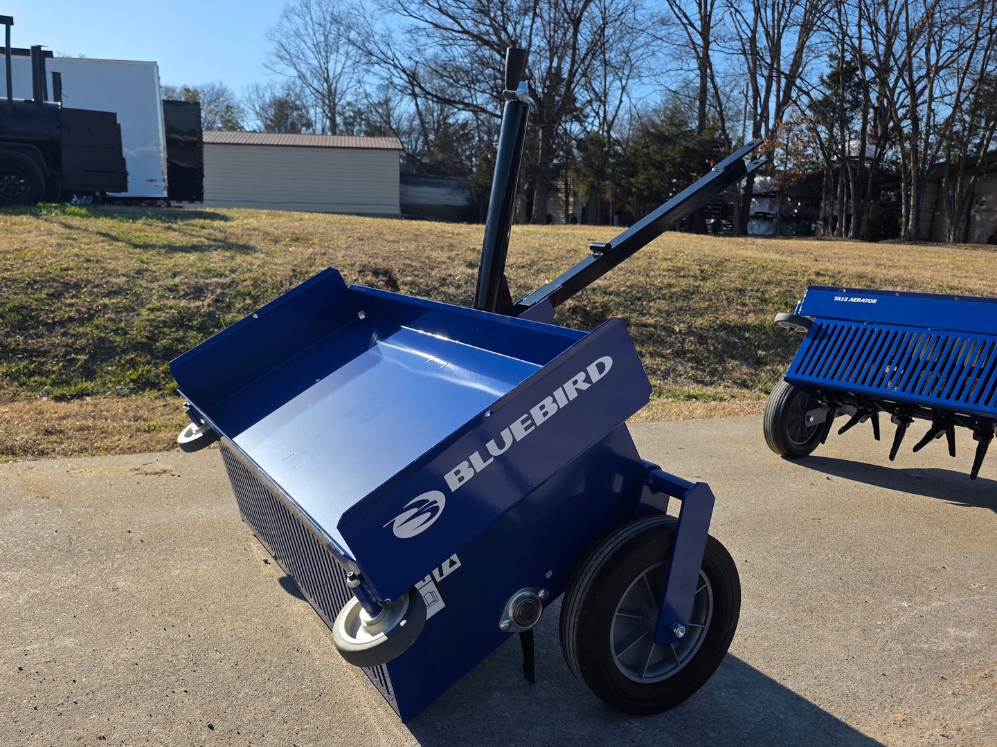 Bluebird 36'' Tow behind Aerator TA10 front right angled view picture 