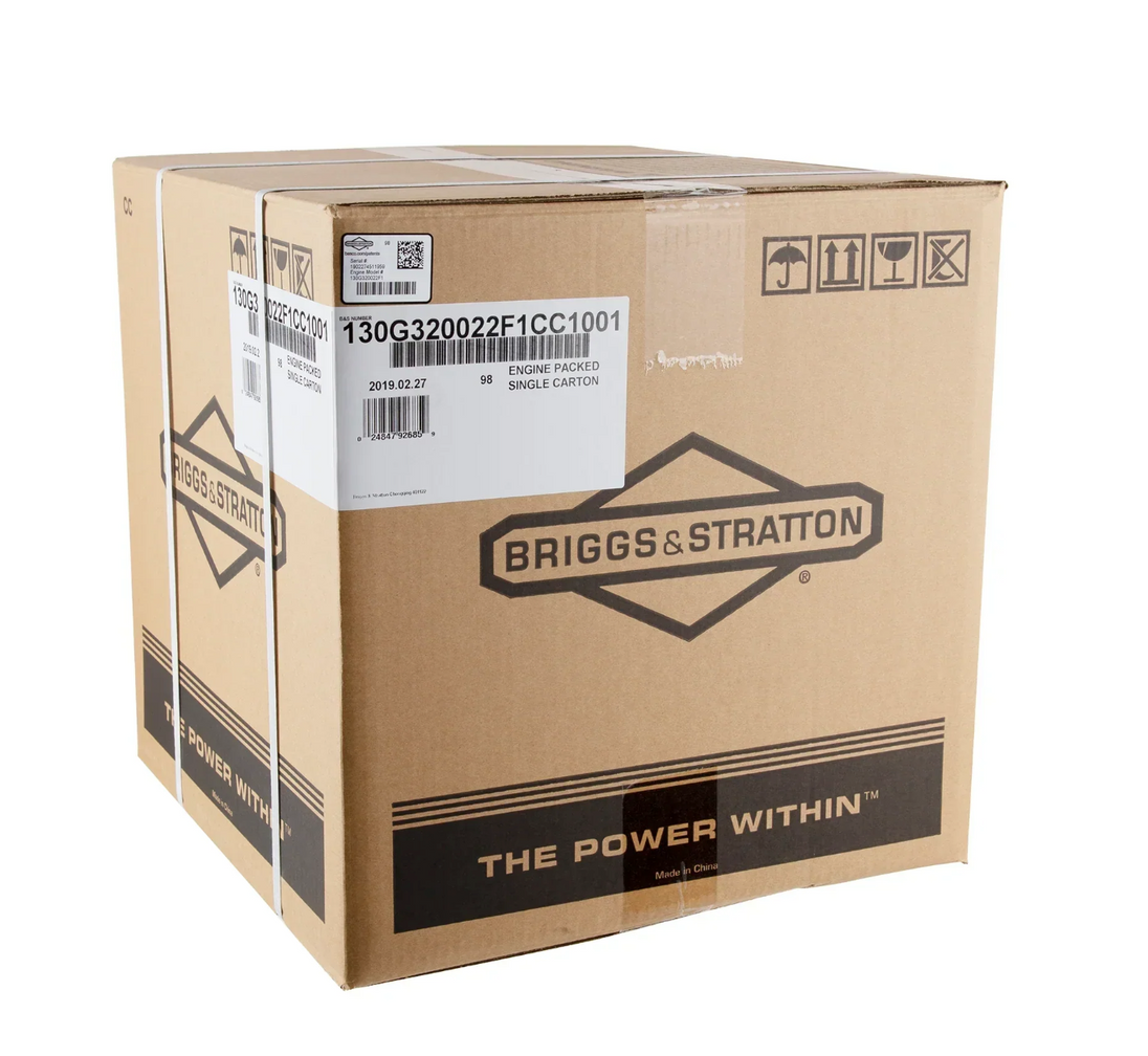Briggs & Stratton 130G32-0022-F1 XR Series 6.5 HP 208cc Horizontal Shaft Engine, Box View. 
