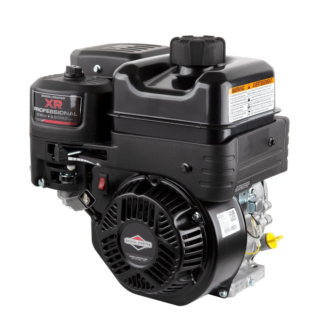 Briggs & Stratton 130G32-0022-F1 XR Series 6.5 HP 208cc Horizontal Shaft Engine, Side View. 
