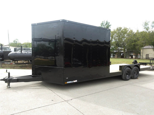 8.5x24 Hybrid Enclosed Trailer V - Nose (2) 7,000lb Axles Storage - SLE Equipment - 2
