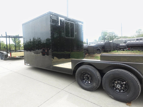 8.5x24 Hybrid Enclosed Trailer V - Nose (2) 7,000lb Axles Storage - SLE Equipment - 4