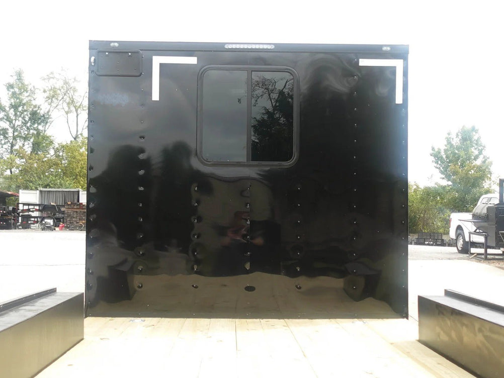 8.5x24 Hybrid Enclosed Trailer V-Nose (2) 7,000lb Axles Storage