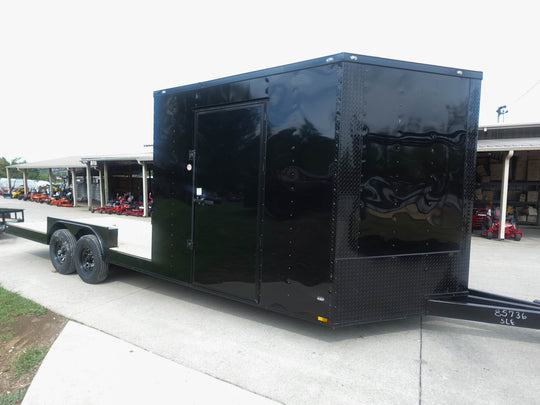 8.5x24 Hybrid Enclosed Trailer V - Nose (2) 7,000lb Axles Storage - SLE Equipment - 10