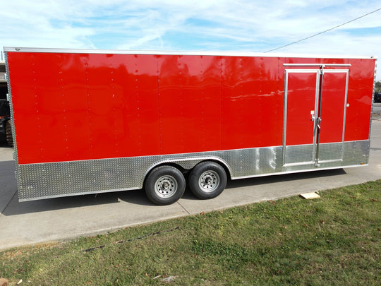 8.5x24 V - Nose Enclosed Trailer with Electrical Package (2) 7,000lb Axles - SLE Equipment - 7