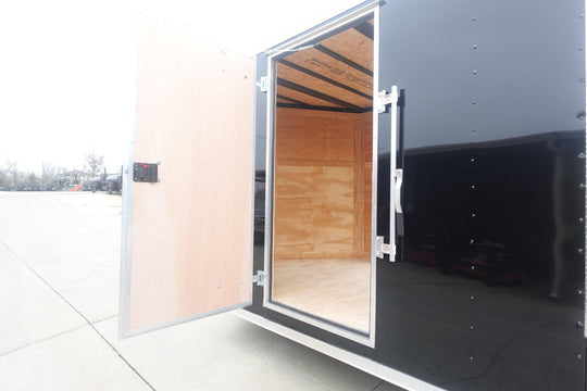 7x20 Black V - nose Hybrid Enclosed Trailer (2) 7K Axles - SLE Equipment - 22