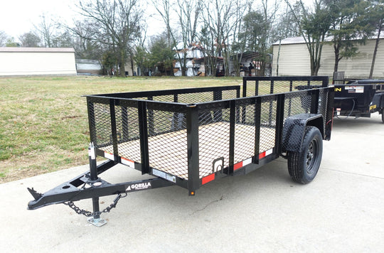 5x10 Dovetail Utility Trailer 2ft Mesh sides 3500lb Axle - SLE Equipment - 1