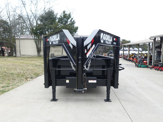 7x16 Gorilla Telescopic Gooseneck IBeam Dump Trailer 2ft Sides (2) 7K Axles - SLE Equipment - 2