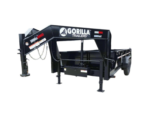 7x16 Gorilla Telescopic Gooseneck IBeam Dump Trailer 2ft Sides (2) 7K Axles - SLE Equipment - 1