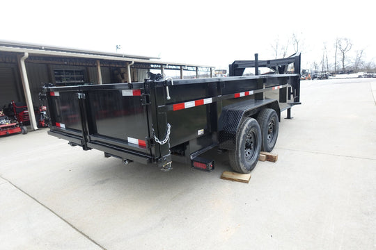7x16 Gorilla Telescopic Gooseneck IBeam Dump Trailer 2ft Sides (2) 7K Axles - SLE Equipment - 7