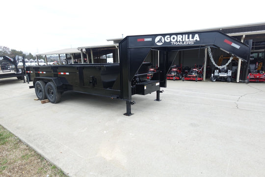7x16 Gorilla Telescopic Gooseneck IBeam Dump Trailer 2ft Sides (2) 7K Axles - SLE Equipment - 9