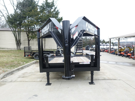 7x14 Gooseneck Equipment Trailer (2) 7K Axles with Stand - Up Ramps 14k Gvwr - SLE Equipment - 2