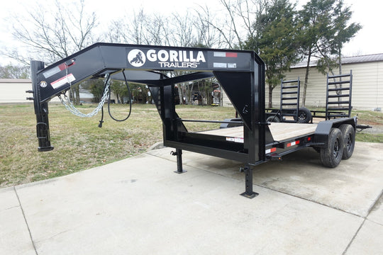 7x14 Gooseneck Equipment Trailer (2) 7K Axles with Stand - Up Ramps 14k Gvwr - SLE Equipment - 1