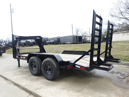7x14 Gooseneck Equipment Trailer (2) 7K Axles with Stand - Up Ramps 14k Gvwr - SLE Equipment - 4